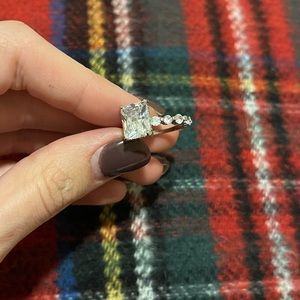 fake radiant cut diamond ring